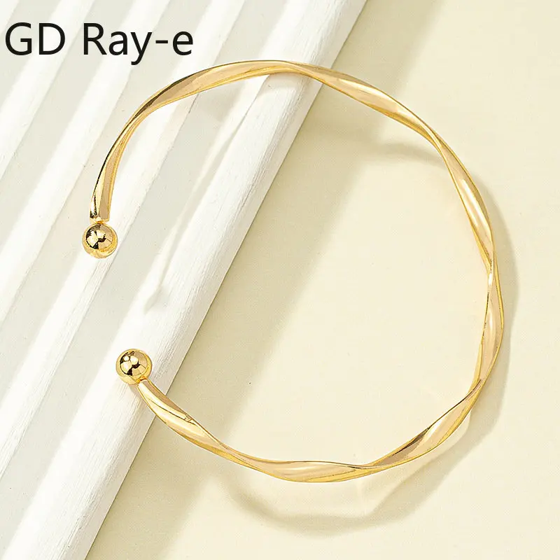 Модный Асимметричный женский браслет Mobius в европейском и американском стиле, Золотистый металлический Браслет-манжета, браслеты в подарок