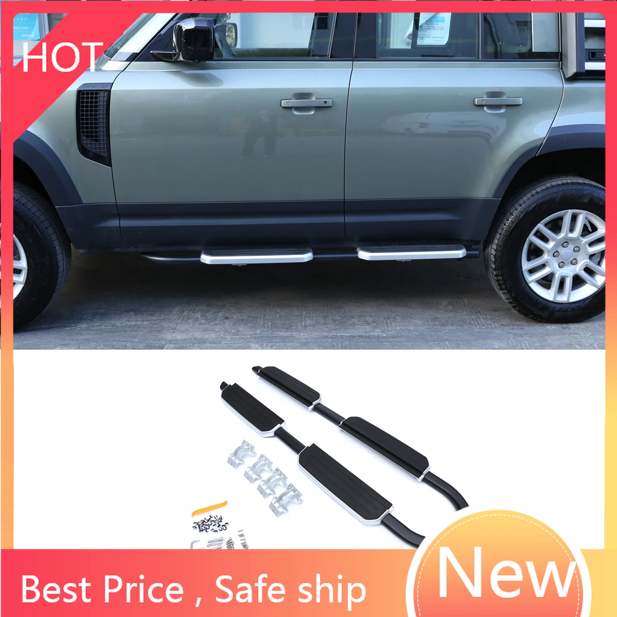 

For Land Rover Defender 110 130 2020 2021 Car Exterior Door Car Body Edge Stable Side Pedal Car Accessories HU