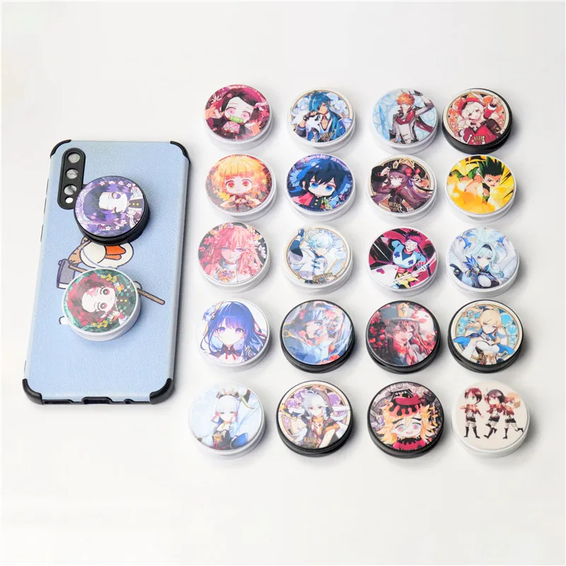 

2022 High Quality Cartoon Expanding Phone Stand Grip Finger Rring Support Anti-Fall Round Phone Holder for iPhone 12 Accessories