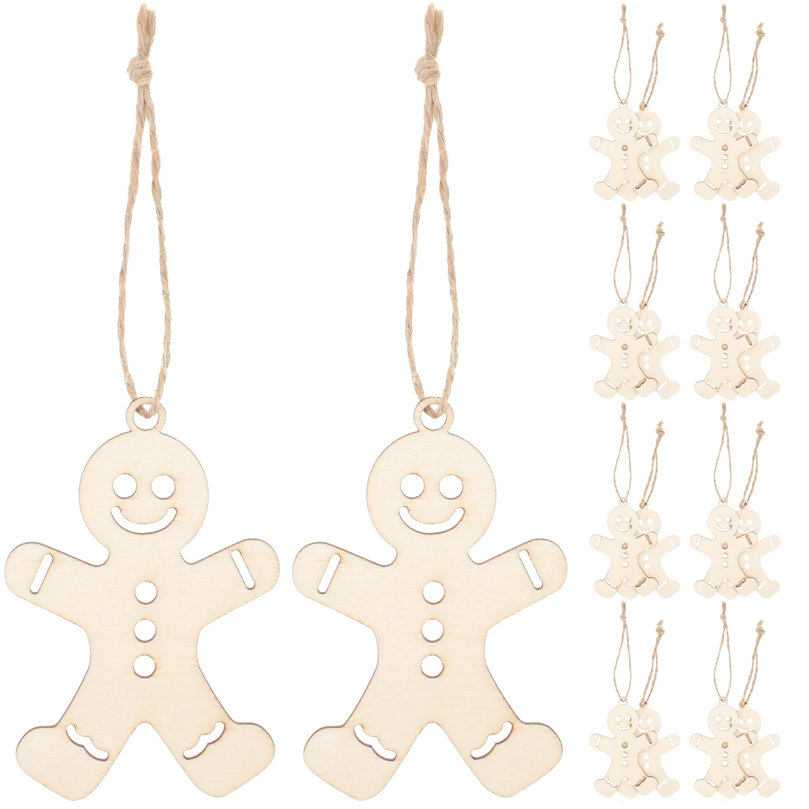 

100 Pcs Wooden Gingerbread Man Country Home Decor Unfinished Cutout Blank Decorations