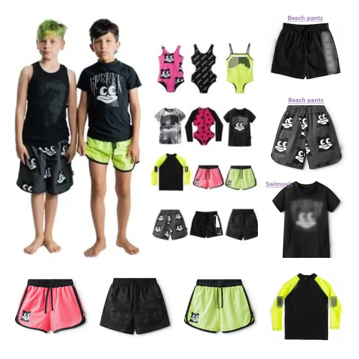 

2023SS Children's Bathing Suit Beach Shorts Suit Boys and Girls' Surfing Suit Swimwear for Girls