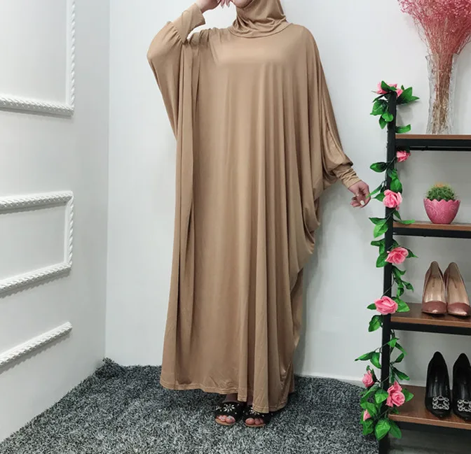 

Молитвенное платье Рамадан ИД мусульманский химар хиджаб абайя рукав летучая мышь Дубай цзилбаб искусственная мусульманская одежда Niqab ...