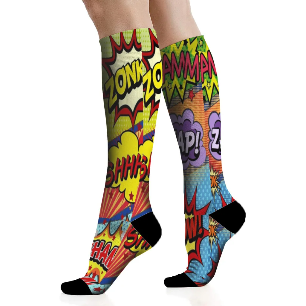 Colorful Comic Book Panels Men'S Socks Gift For Men and Women Teens Socks Cycling Soccer Running Socks For Men