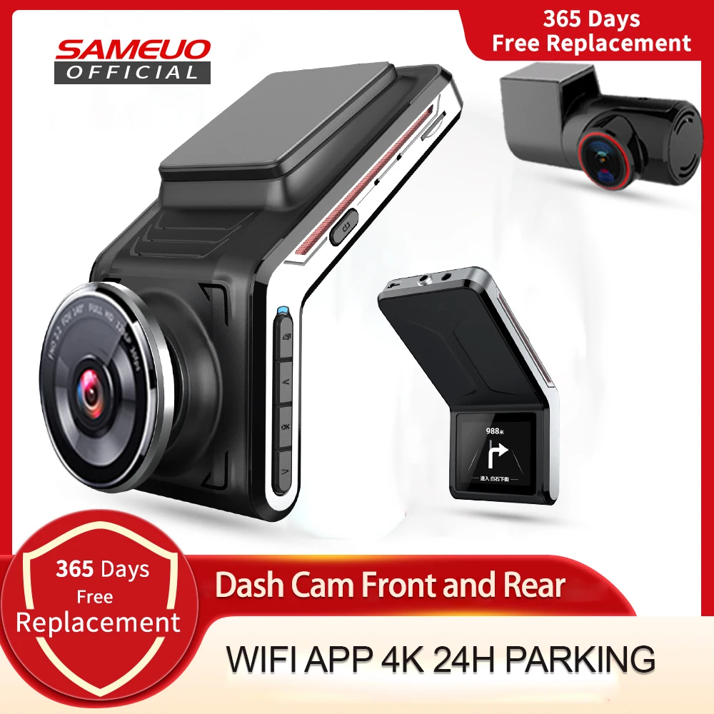 U2000 dash cam front and rear WIFI 1440p view camera Lens CAR dvr with 2 cam video recorder Auto Night Vision 24H Parking mode