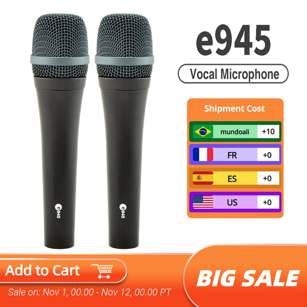 

Vocal Microphone e945 Singing Moving Coil Mic Cardioid Recording Handheld Microfone Professional Performance Dynamic Microfono