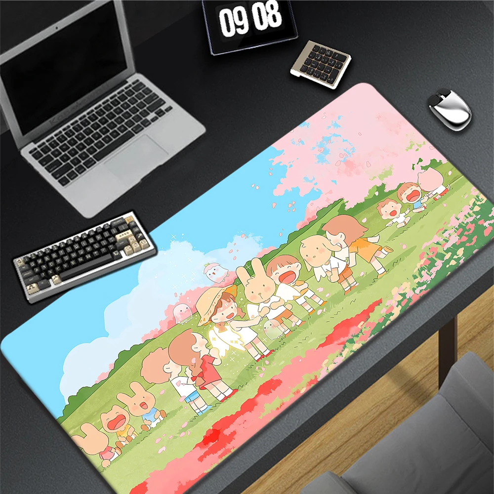 

Kawaii Cute Mouse Pad Grande Mousepad Game Mouse Mat Mausepad Desk Mat Gaming Accessories Keyboard Pads Table Carpet 900x400mm