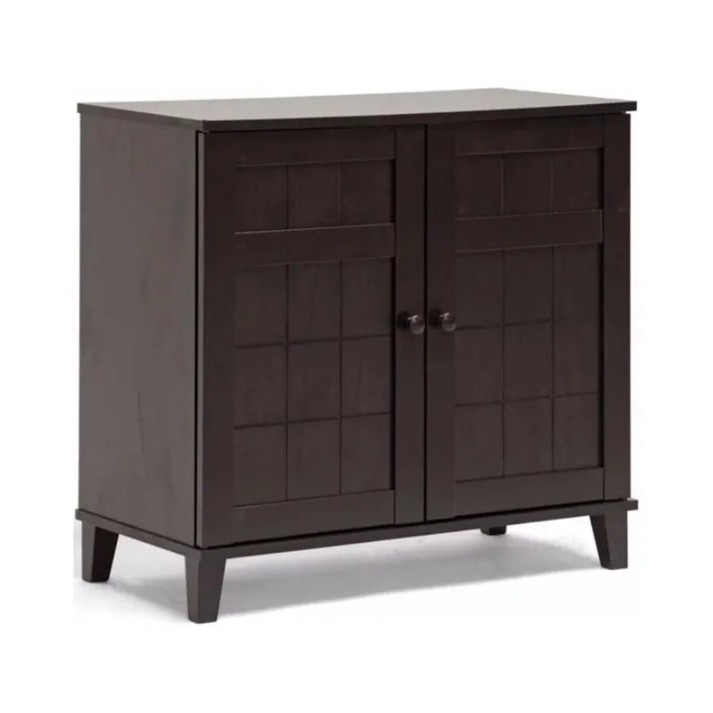 

Baxton Studio Glidden Dark Brown Wood Modern Shoe Cabinet (Short)
