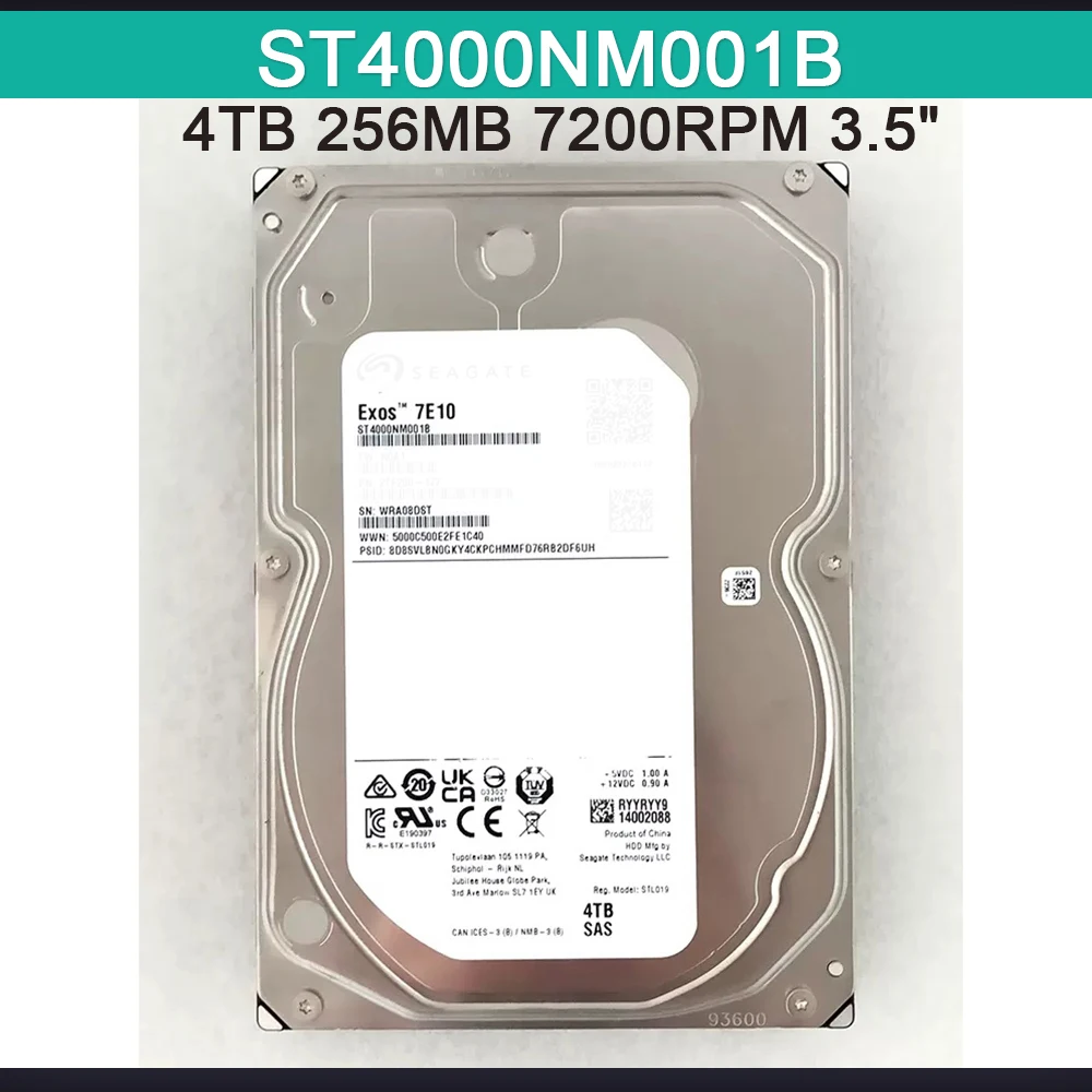 Для Sea-gate 4TB 256MB 7200RPM 3 5 &quotEnterprise жёсткий диск SAS интерфейс для Exos 7E10 Series ST4000NM001B