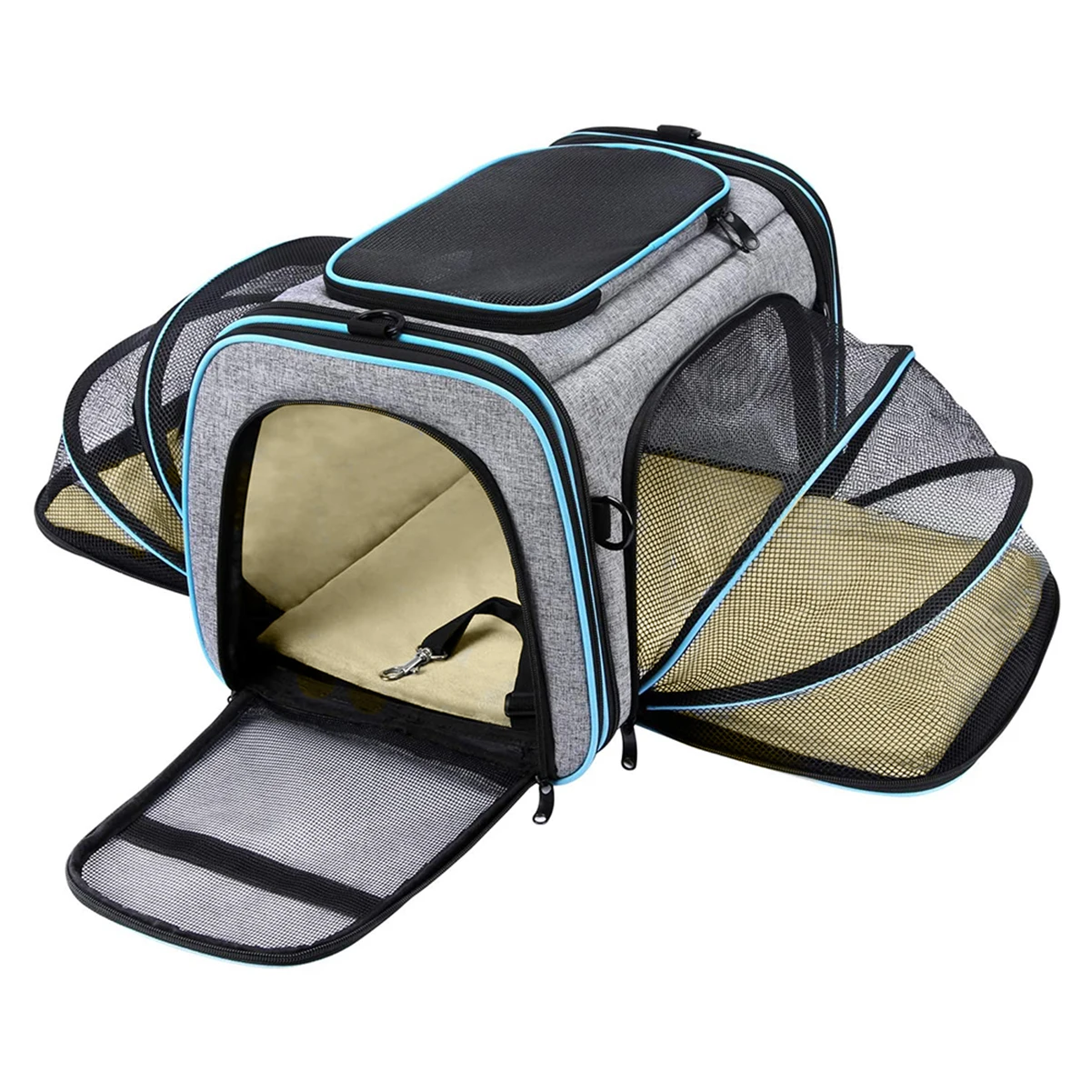 

Складная переноска для домашних животных, складной мягкий рюкзак с 5 открывающимися дверцами и светоотражающими лентами, для путешествий