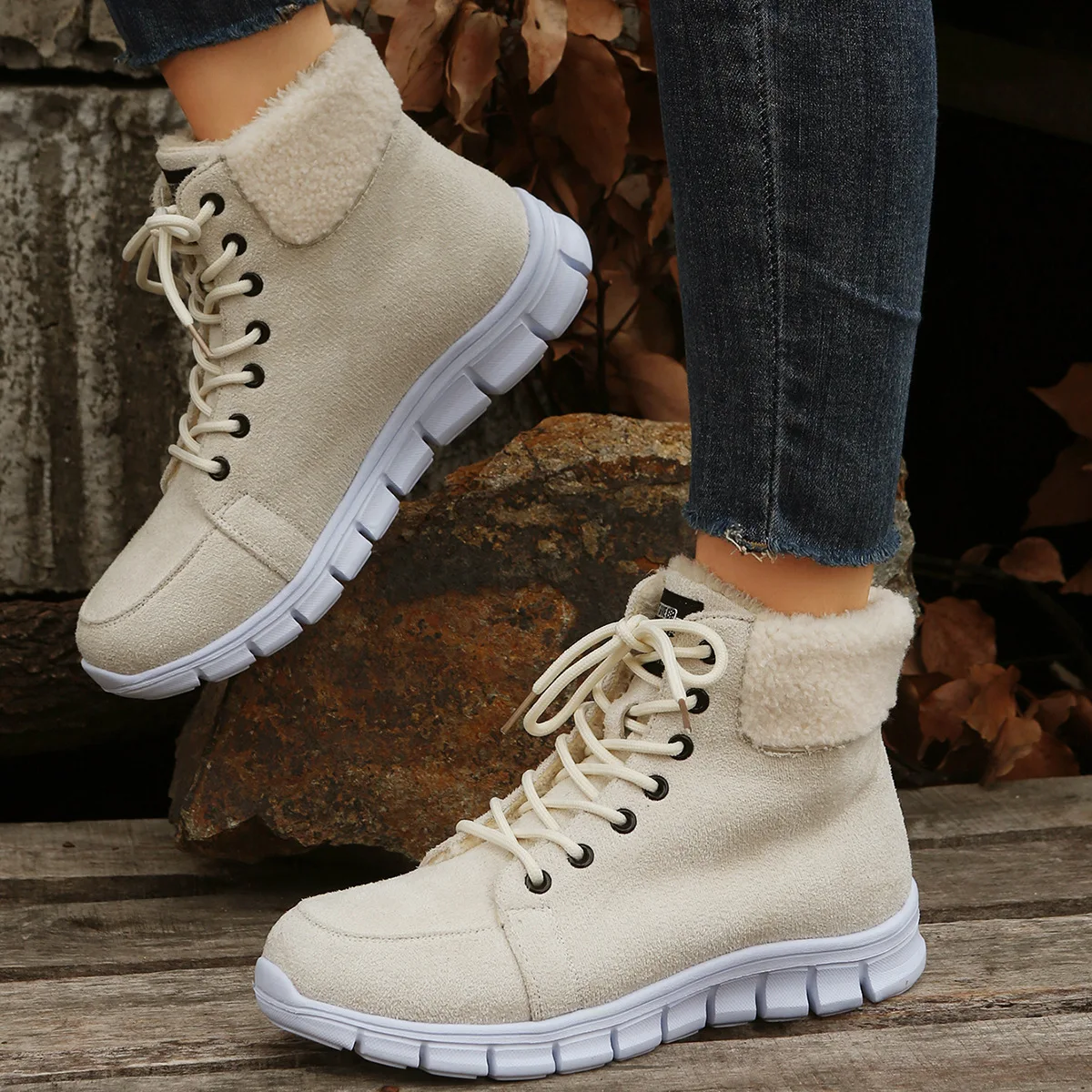 

Женские кроссовки с круглым носком, платформа, низкий каблук, платформа, криперы, на шнуровке, повседневная обувь, Осень-зима B
