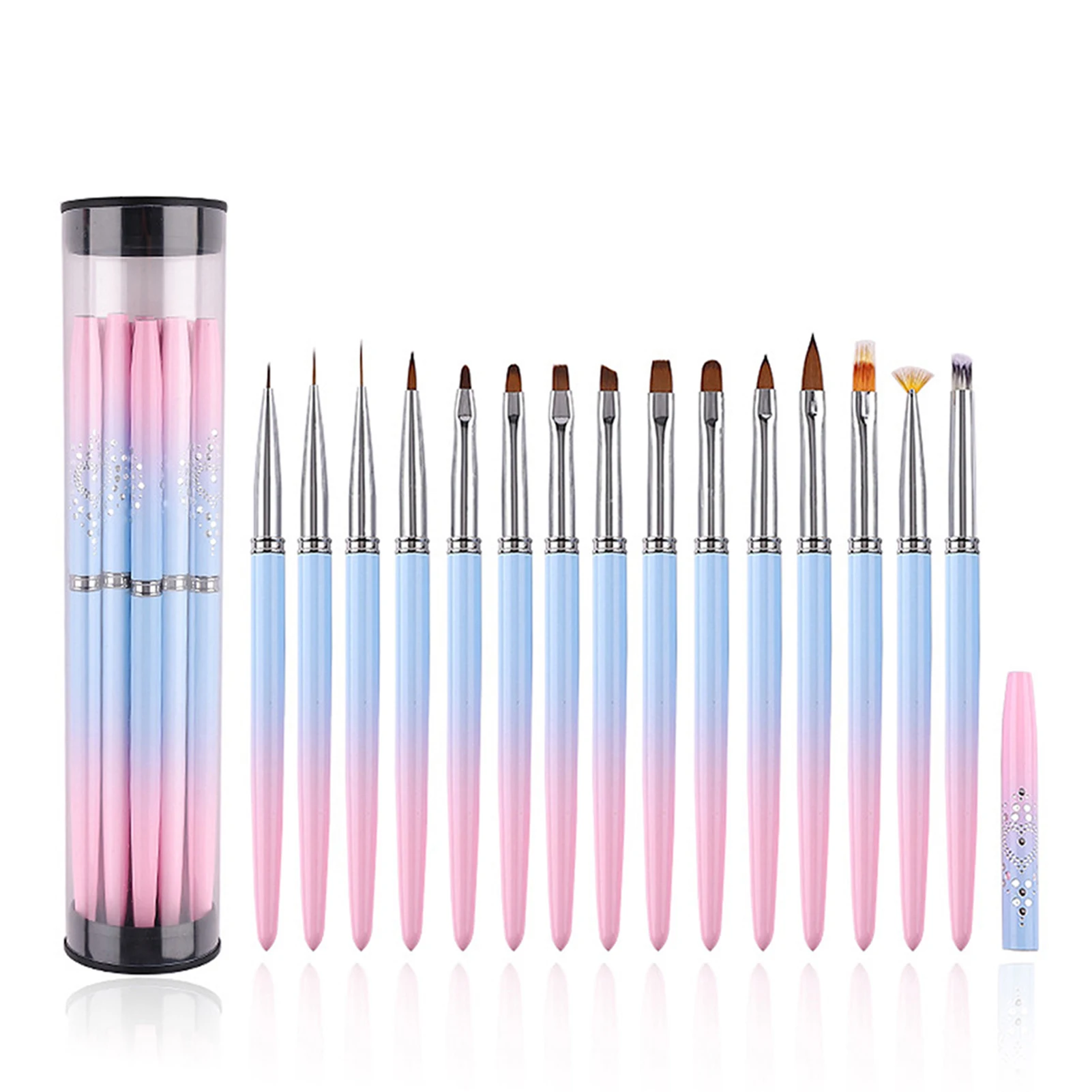 

Nail Art Brush UV Gel Extension Brush Liner Painting Brush Liner Drawing Nail Brushes Nails Pen Manicure Nail Art Tool 15pcs Set