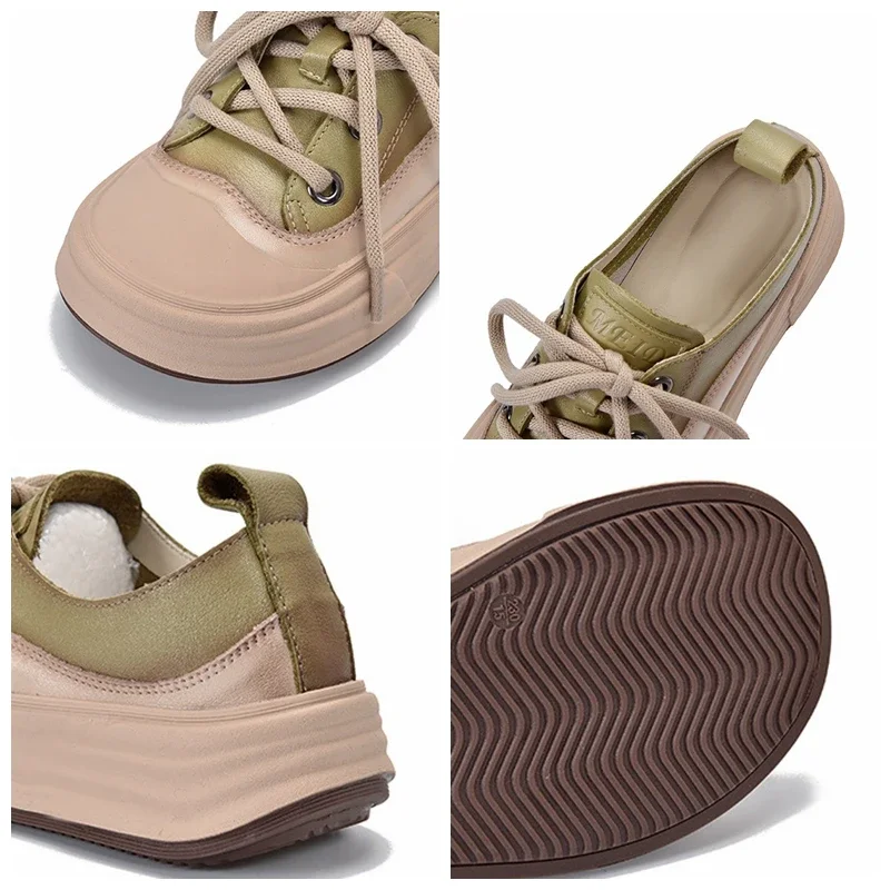 Koznoy теннисные женские 4 см из натуральной коровьей платформы на танкетке удобные