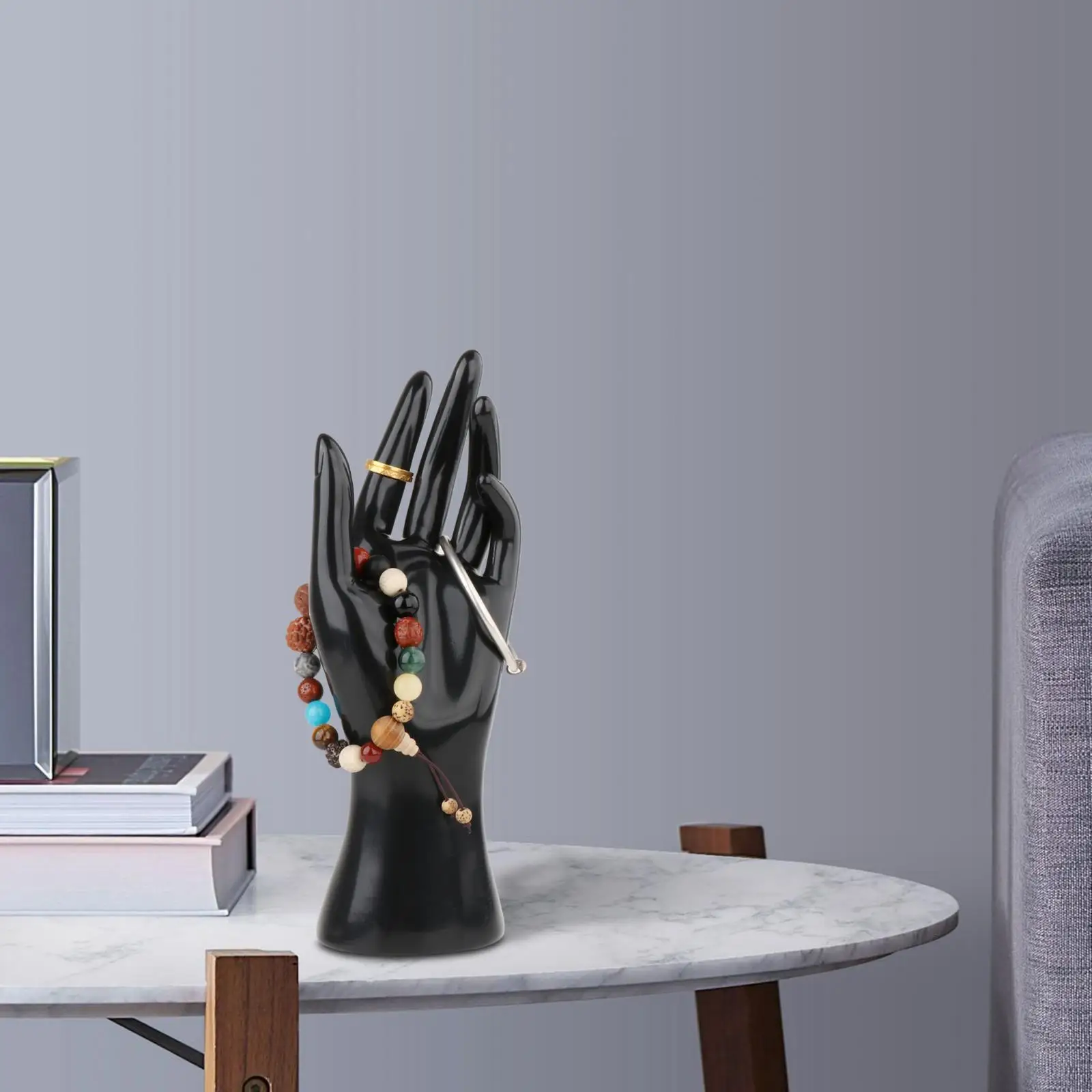 

Ring Holder Female Mannequin Hand Left Jewelry Display Holder Necklace Ring Display Stand for Countertop Showcase Shops Tabletop