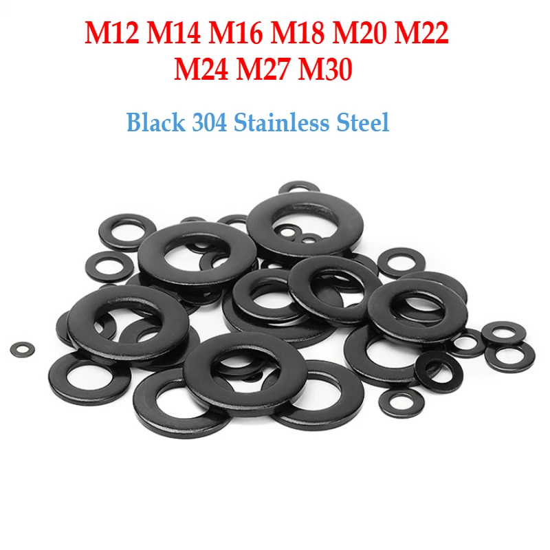

Черные плоские шайбы из нержавеющей стали 304