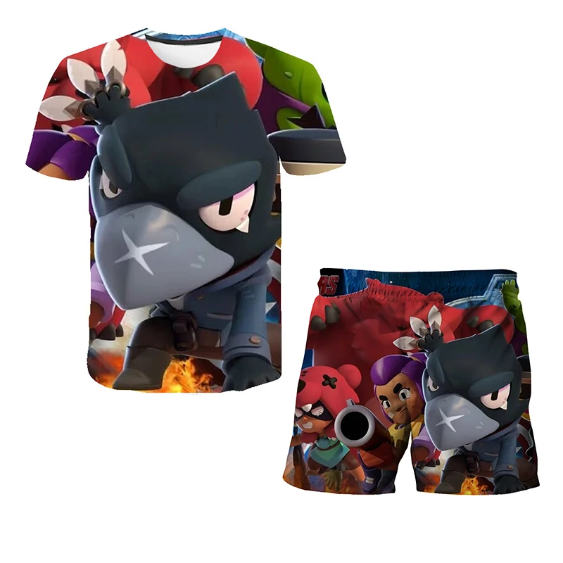 

2022 Summer fashion trendy Funny pattern 3D printing Clothing Suit for Boys and Girls all-match casual Tops+Pants