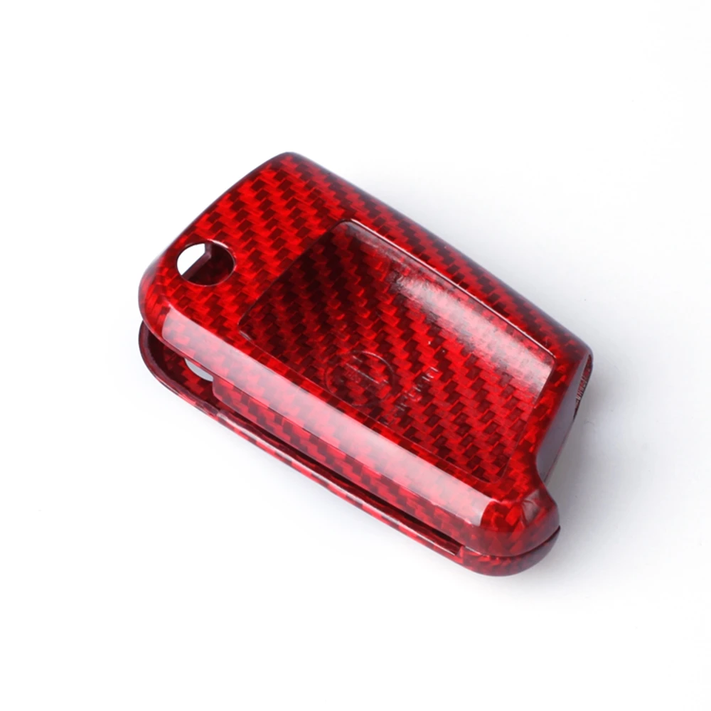 

Auto Remote Key Fob Cover Case For Volkswagen VW MK7 Golf GTI Jetta 2015-2019 Carbon Fiber Car Black/Red Keychain Trim Cap Shell