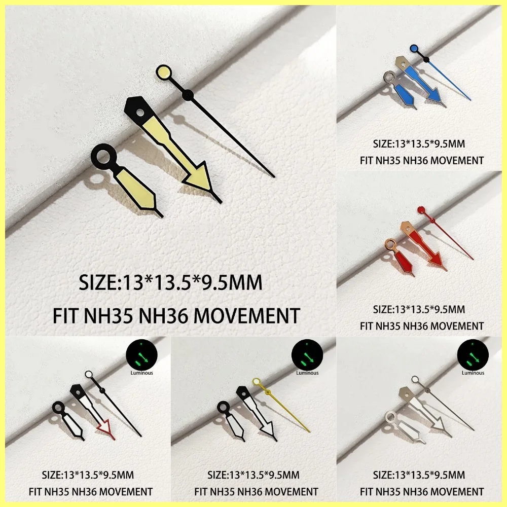Серия NH35 NH36 стрелки для часов зеленый супер светящийся подходит часы с