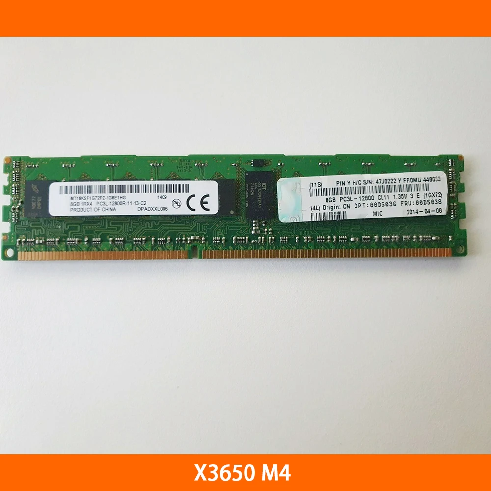 Server Memory For IBM X3650 M4 8GB PC3L-12800 DRR3 1600 ECC REG 1RX4 00D5036 27J0222 00D5038 47J0222 Fully Tested