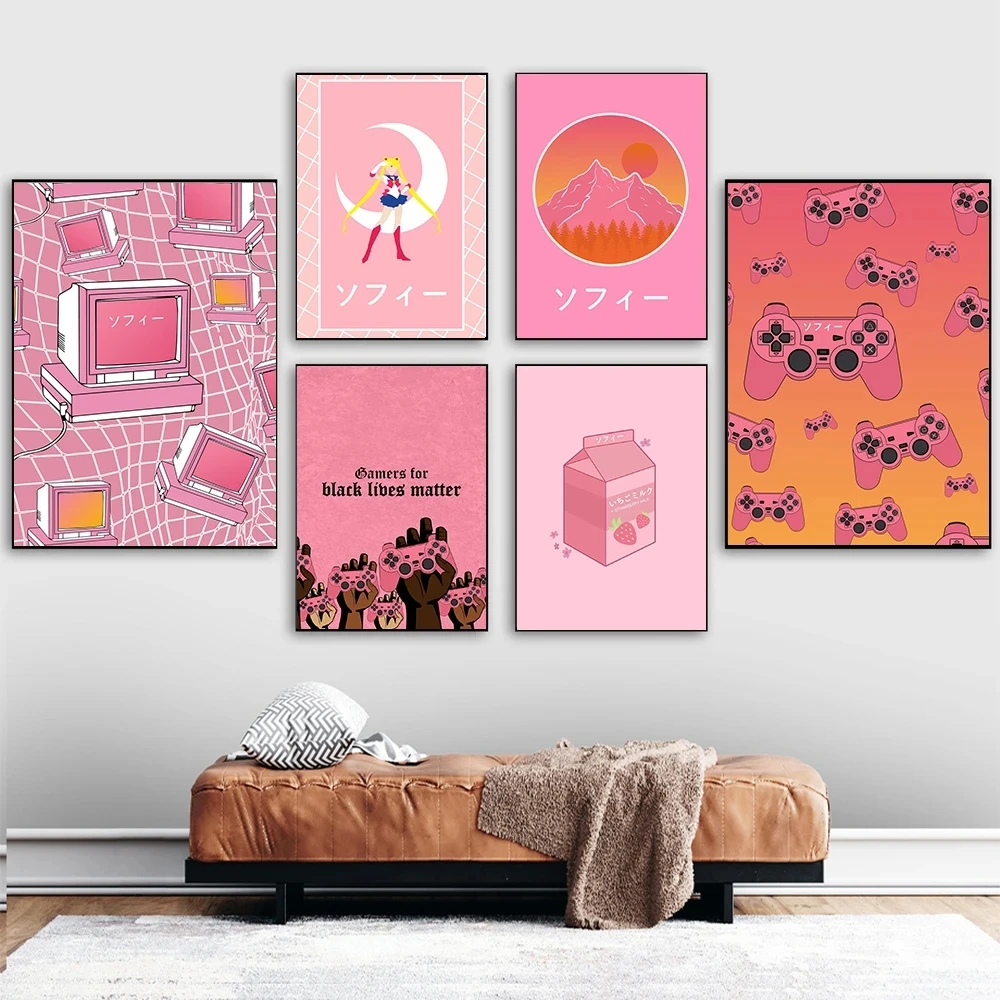 

Картина на холсте из мультфильма «розовые геймеры»