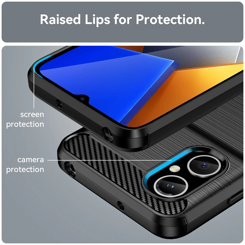 Full Cover For Xiaomi Poco M4 5G Case For Xiaomi Poco M4 F4 X3 M3 X4 Pro 5G Bumper Carbon Fiber Back Cover For Poco M4 5G Case