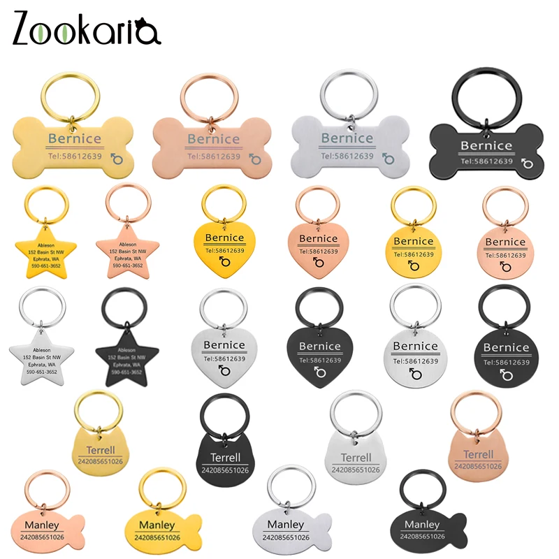 

Personalized Engraved Cat Dog Pet ID Tag Dog Anti-lost Collar Charm Pet Name Collar Puppy Cat Collar Accessories for Dog