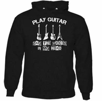 play guitar say the voices in my head mens funny hoodie acoustic electric bass