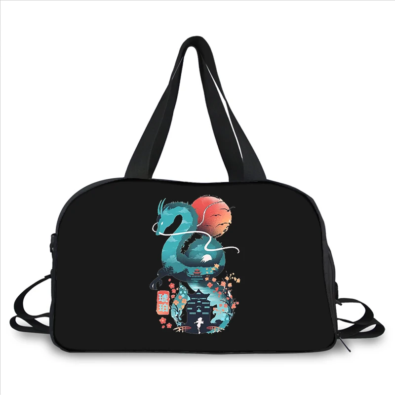 Anime Spirited Away 3D printing fashion trend portable large capacity multi function messenger bag travel bag