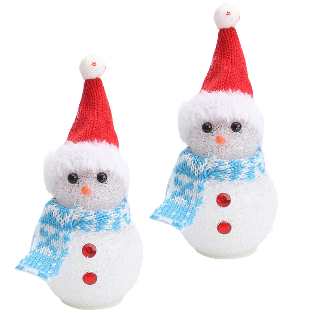 

2PCS Snowman Ornament Christmas Decoration Xmas Table Snowman Night