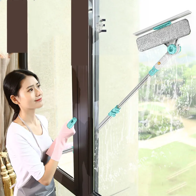 

Extendabl Window Cleaner Hobot Building Retractable Pole Window Device Washing Dust Brush Double Faced Glass Spin Scraper Wiper