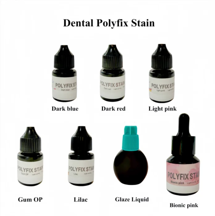 Фото Стоматологическая полимерная смола Polyfix Stain Gum для 3D-печати зубных протезов, жидкость для окрашивания PMMA, глазурь, инструменты для нанесения кистью, УФ-отверждаемая смола №1