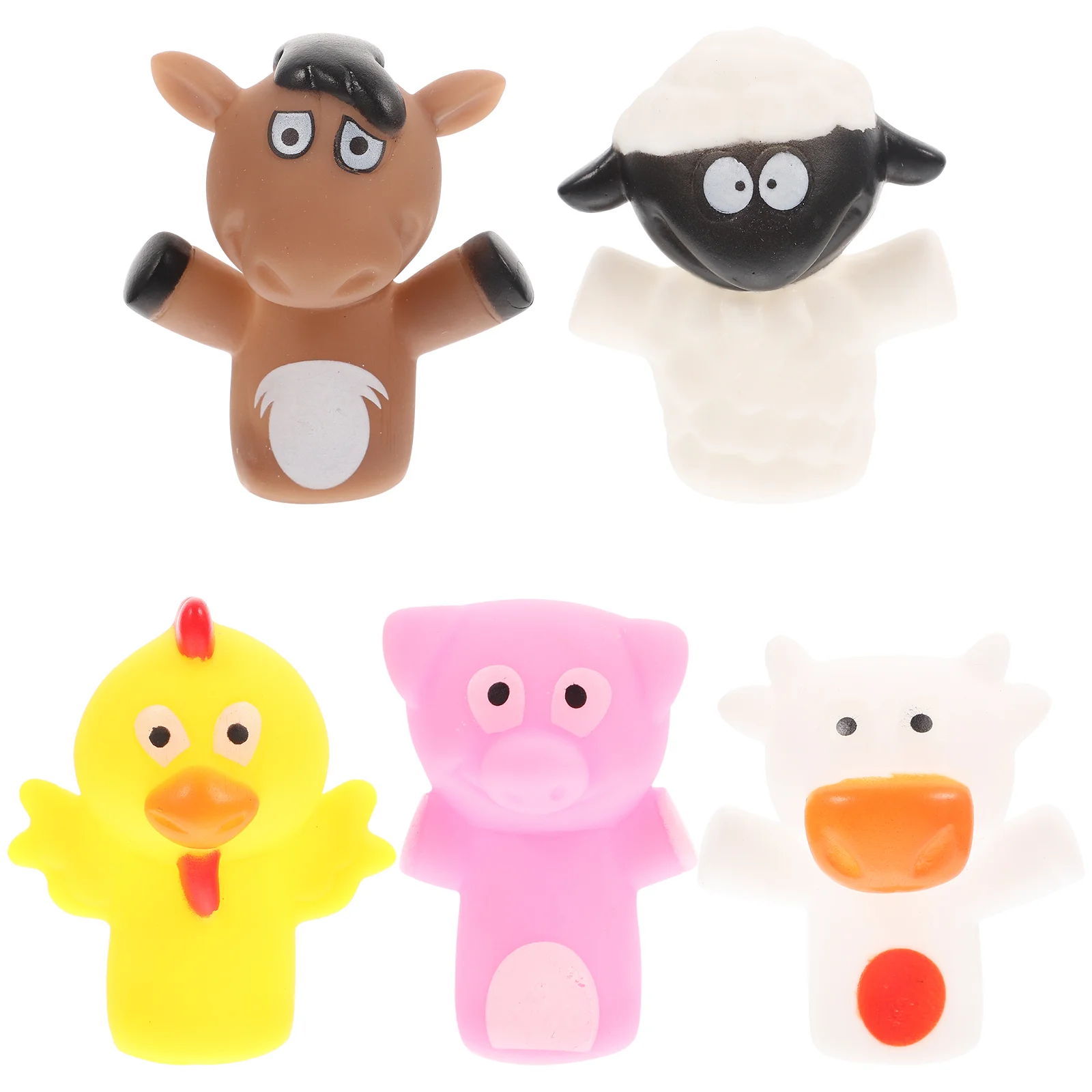 

Finger Puppet Puppets Hand Toys Animal Story Kids Toy Cartoon Plush Telling Toddlers Party Miniature Farm Horse Rubber Cow Glove