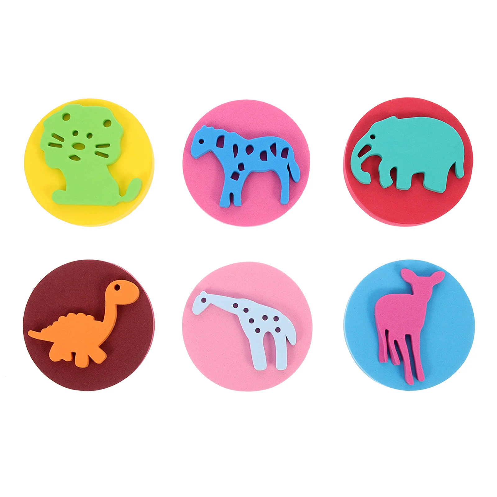 

6 Pcs Eva Sponge Seal Children Painting Cartoon Stamp Bulk Crafts Seals Kids Stamps Blocks