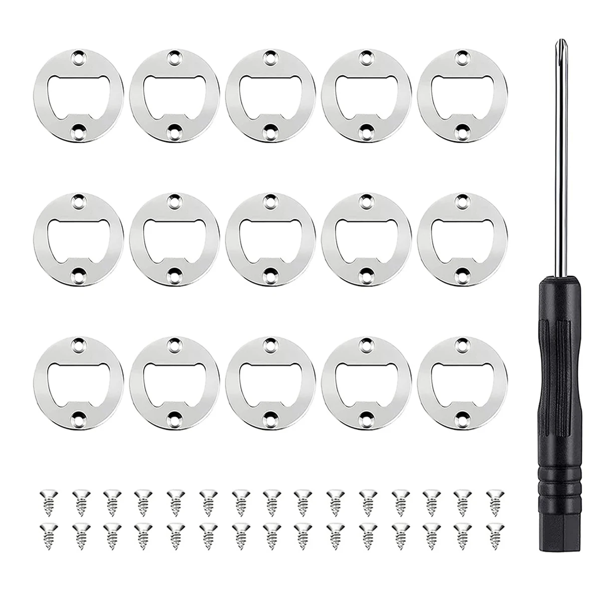 

15Pcs DIY Round Bottle Opener Insert Beer Bottle Opener Insert Hardware Parts Accessories Resin Mold Home Kitchen Party Supplies