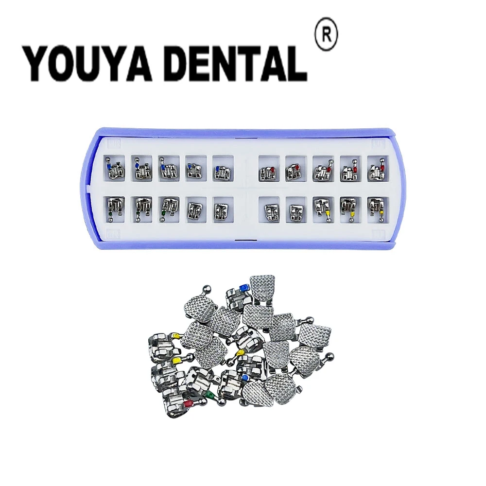

20pcs/box Dental Brackets Mesh Base Orthodontic Braces Bottom Split Welding Mini Roth/MBT .022 with 3-4-5 Hooks