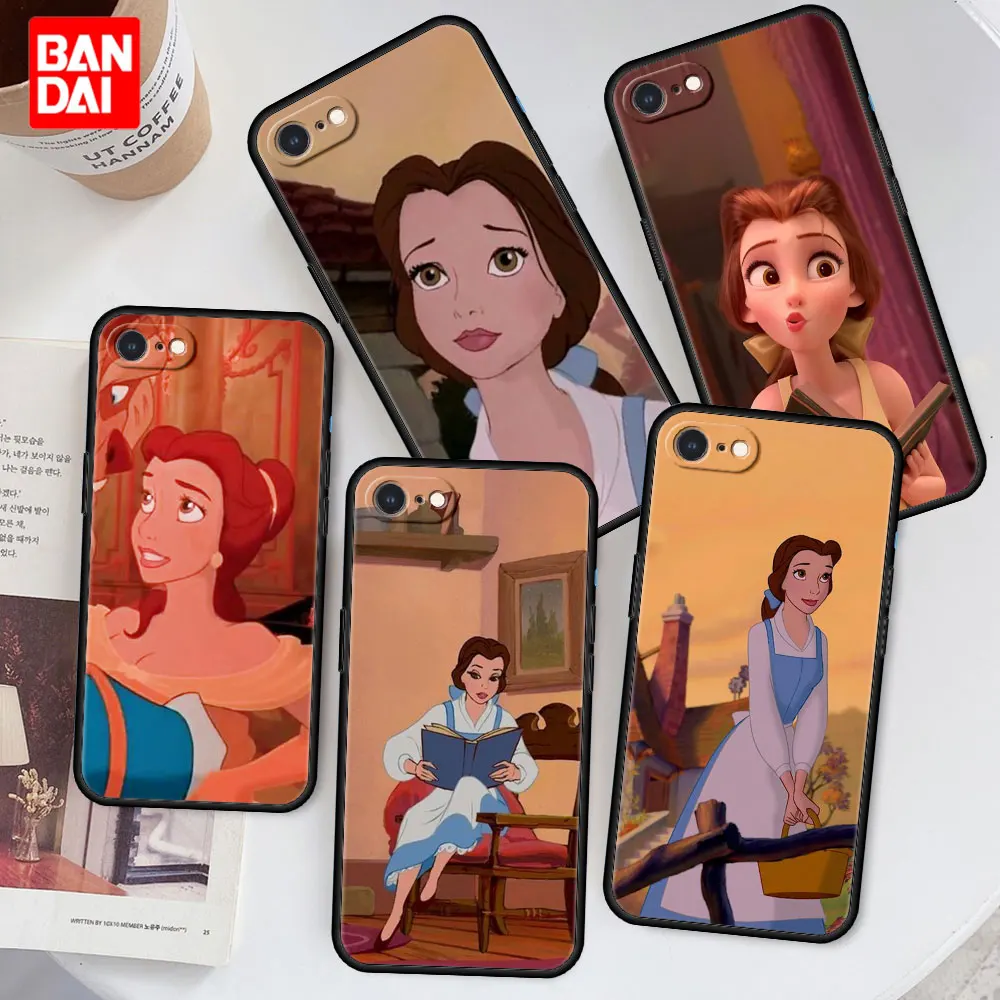 

Disney Belle Cartoon Anime Phone Case for Apple iPhone 8 7 6 6s Plus X XS Max XR Se 2020 7plus 8plus Xsmax Black Cover Silicone