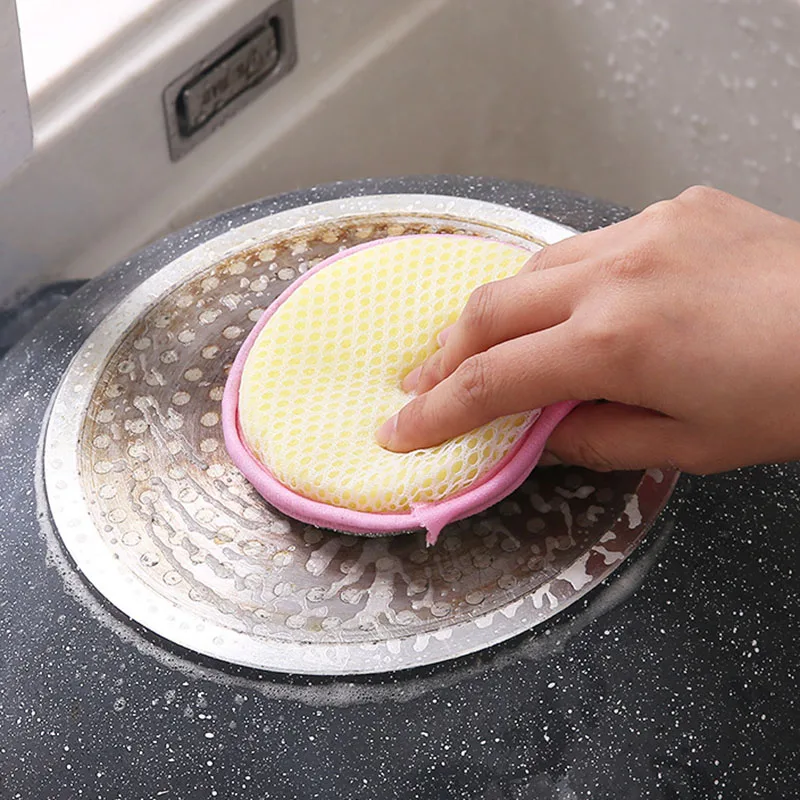 

5 шт., двусторонние губки для мытья посуды