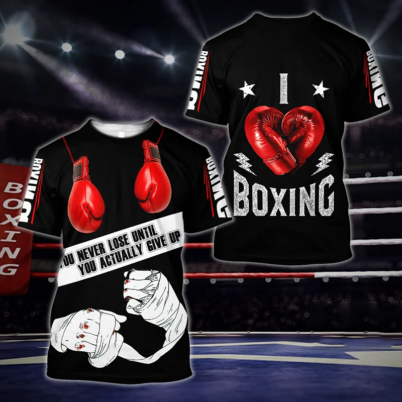 

Camiseta с принтом 3D De Boxeo Para Hombre, Ropa De манга Corta, Informal, De Gran tamaolo, Para Verano