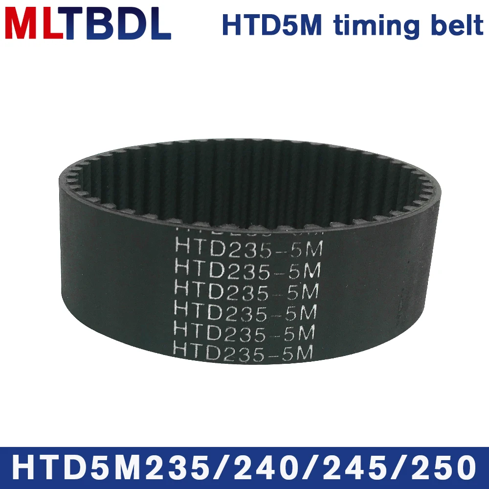 HTD 5M Timing Belt 235/240/245/250mm Length 10/15/20/25mm Width 5mm Pitch Rubber Pulley Belt Teeth 47 48 49 50 synchronous belt