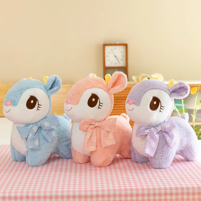 

2022 Милая фантазия/олень с большим глазом кукла с бантом/девочка Спящая кукла в кровати/Рождественский подарок