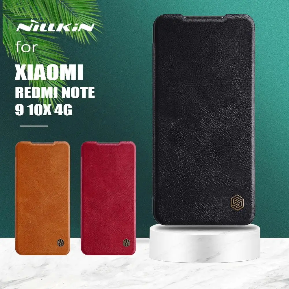 

For Xiaomi Redmi Note 9 10X 4G Case Nillkin Qin Flip Leather Case Luxury Soft Business Phone Back Cover for Redmi Note 9 10X 4G