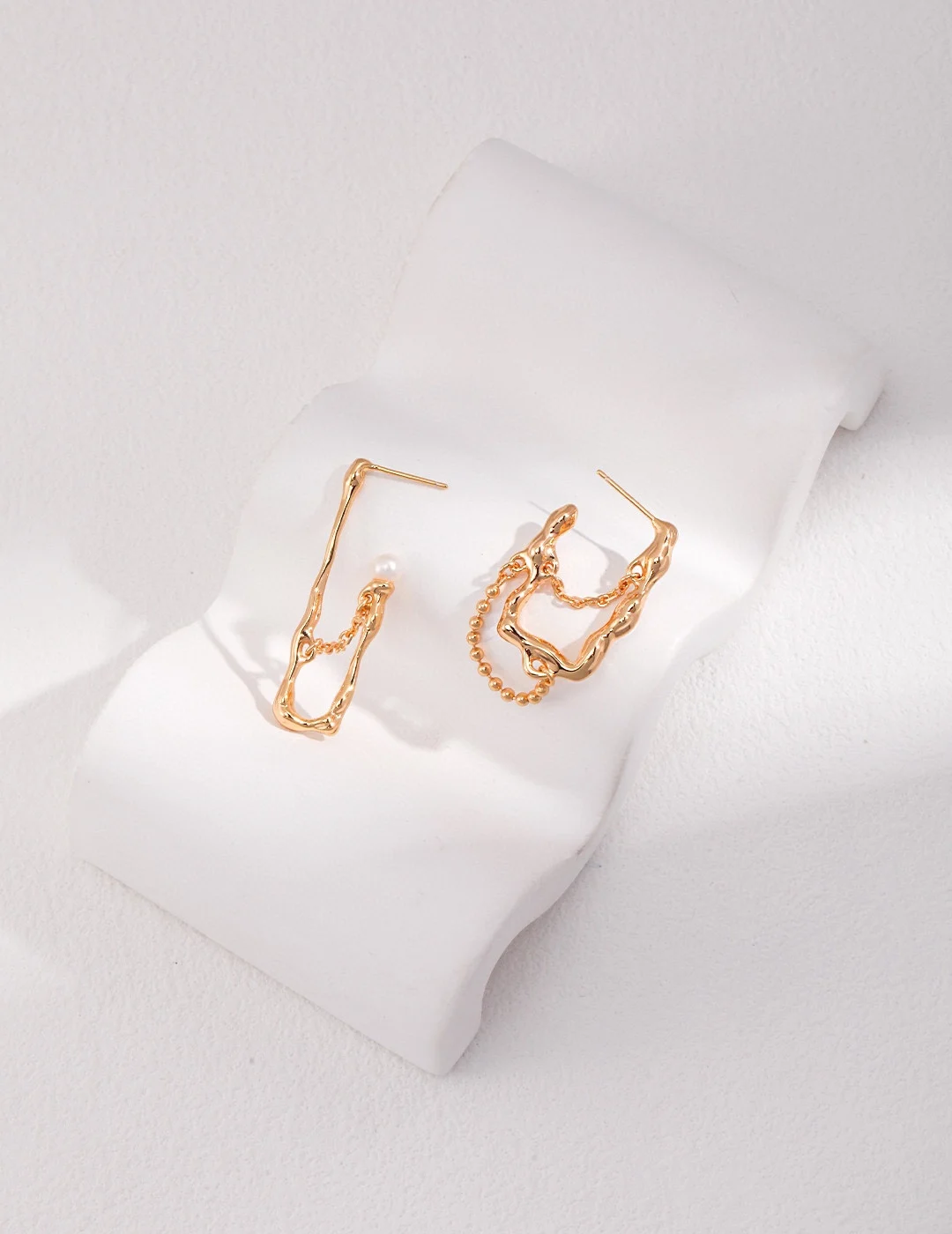 

Асимметричные жемчужные серьги из стерлингового серебра AB