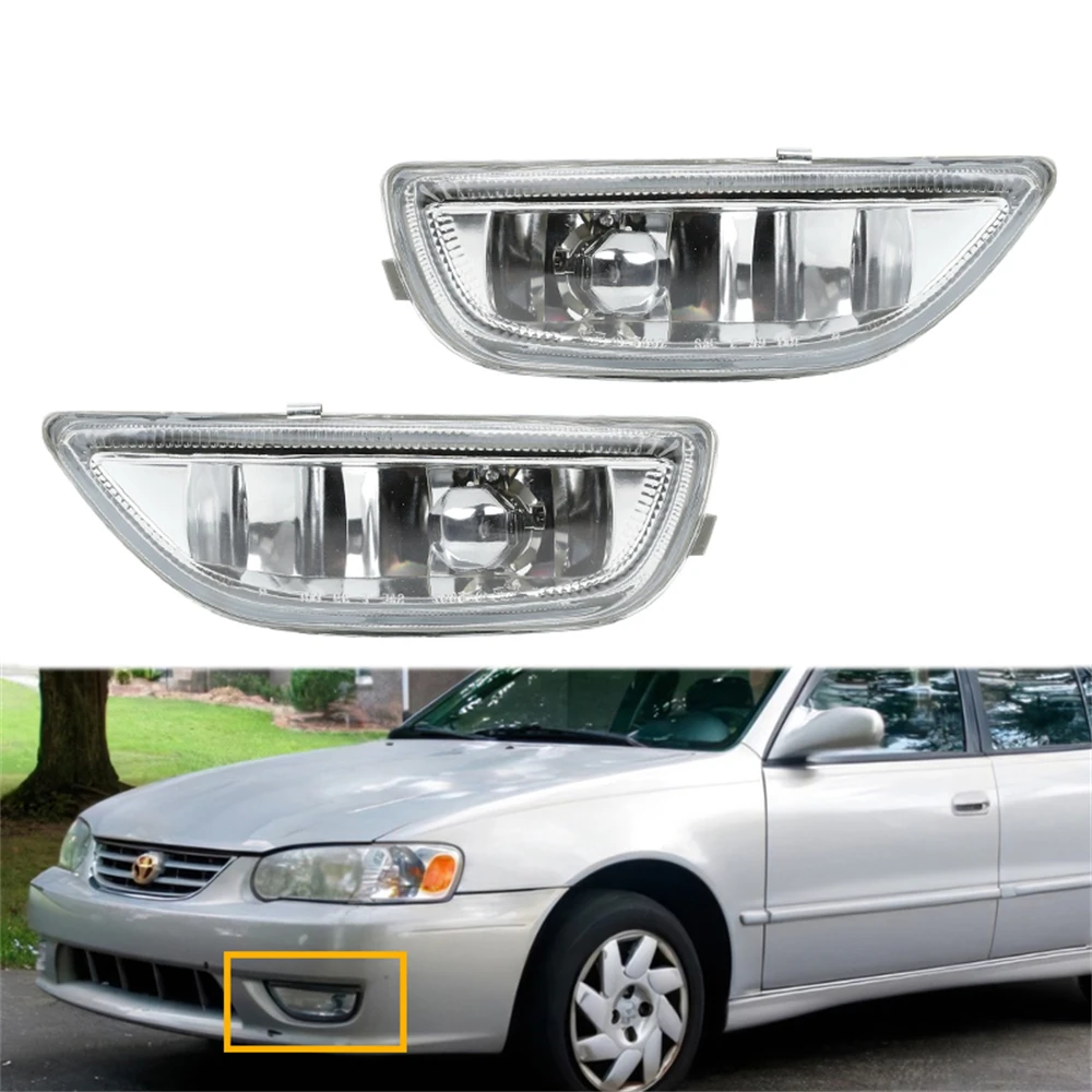 

Clear Driving Fog Lights Lamps Pair Left+Right For 2001 2002 Toyota Corolla JDM