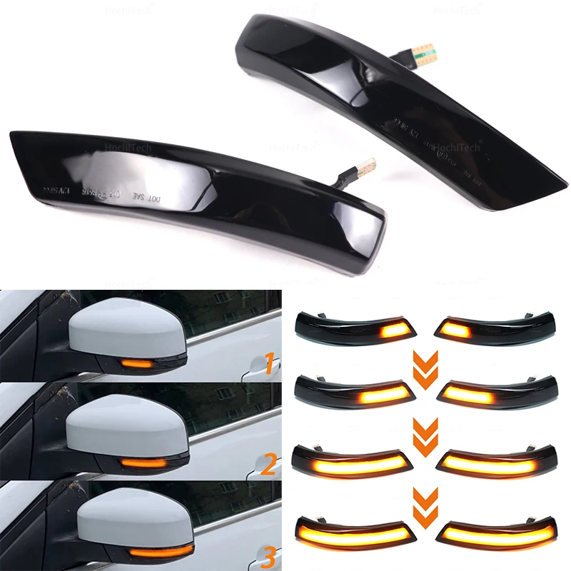

Black Dynamic Turn Signal Light LED Side Rearview Mirror Sequential Indicator Blinker Lamp For Ford Focus 2 3 Mk2 Mk3 Mondeo Mk4