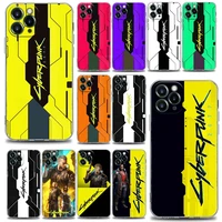 clear phone case for iphone 11 12 13 pro case max 7 8 se xr xs max 5 5s 6 6s plus soft silicone cover game c cyberpunkes