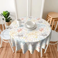 multicolor leaves tablecloth round 60 inch table cover waterproof wipes for kitchen home decoration picnic outdoor table cloth