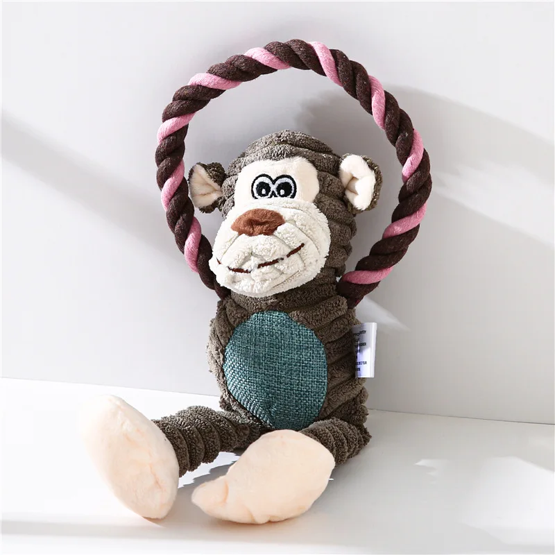 

Dog Puppy Toys Pet Supplies Pets Chew Toy Animal Shape Squeak Cleaning for Small Medium Dog Accessories Training Plush Sound