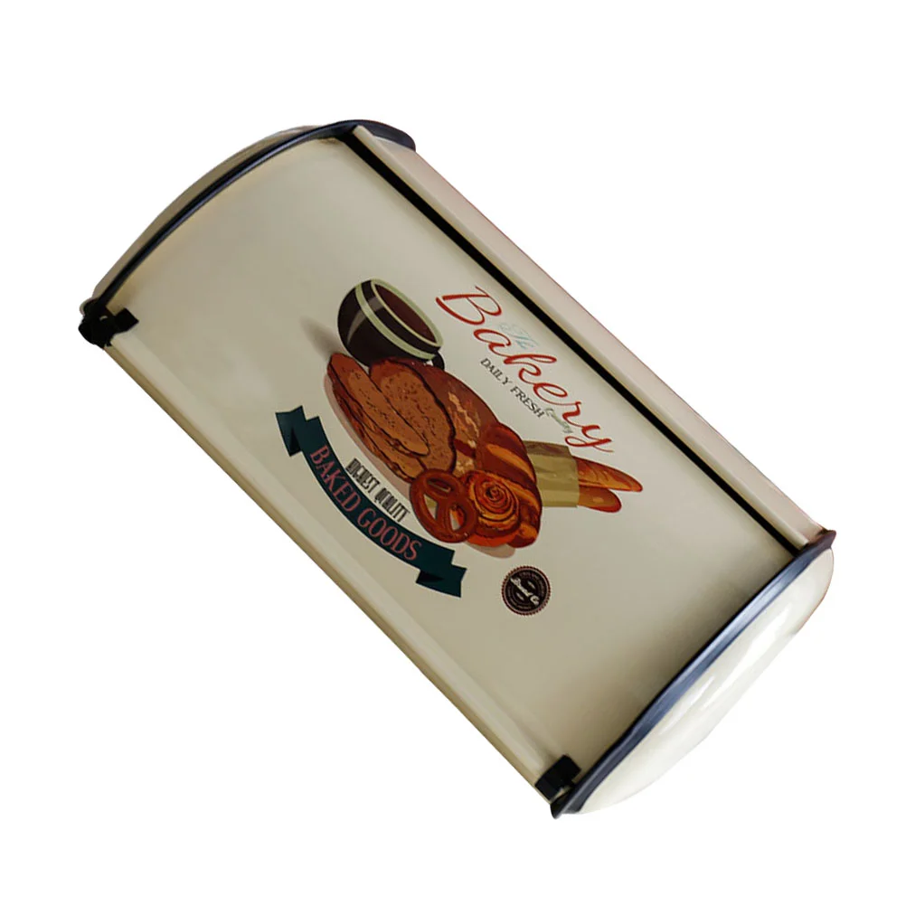 

Vintage Bread Box French Loaf Style Holder Storage Case Kitchen Food Container Retro Iron Snack Bin