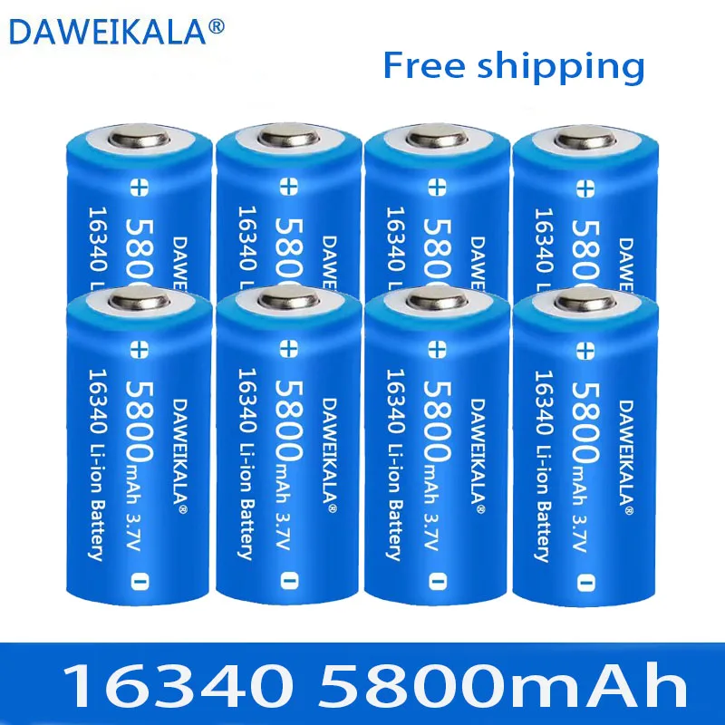 2023NEW CR123A RCR 123 ICR 16340 Battery 5800mAh 3.7V Li-ion Rechargeable Battery For Arlo Security Camera L70