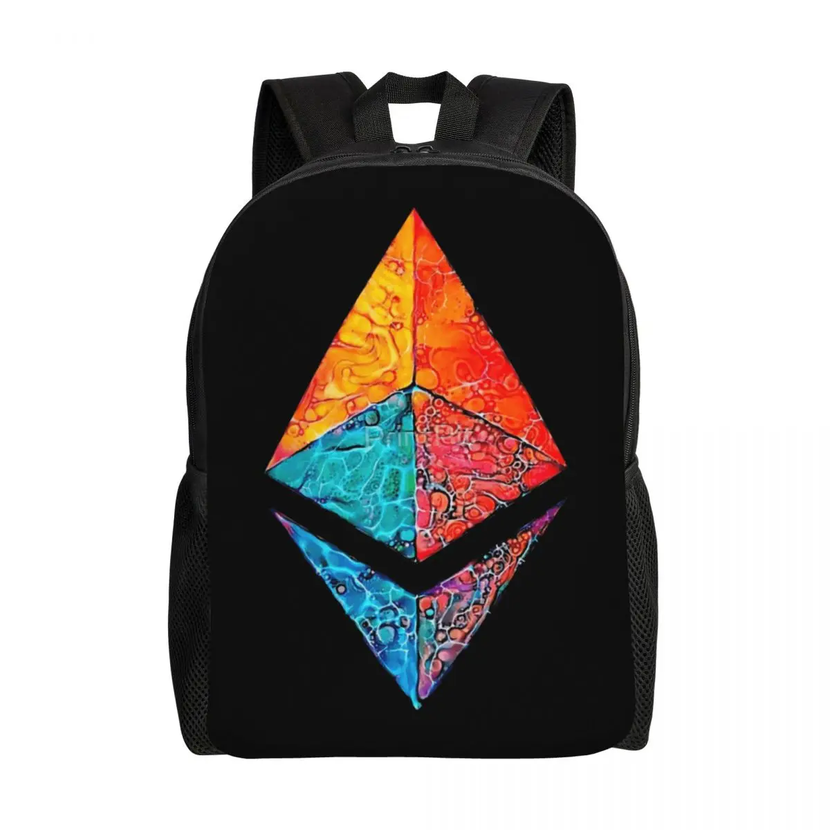 

Caustic Acid ETH Crypto, Etherium Shoulder Backpack Vintage Light weight Anime Lasting Cozy Knapsack Unisex