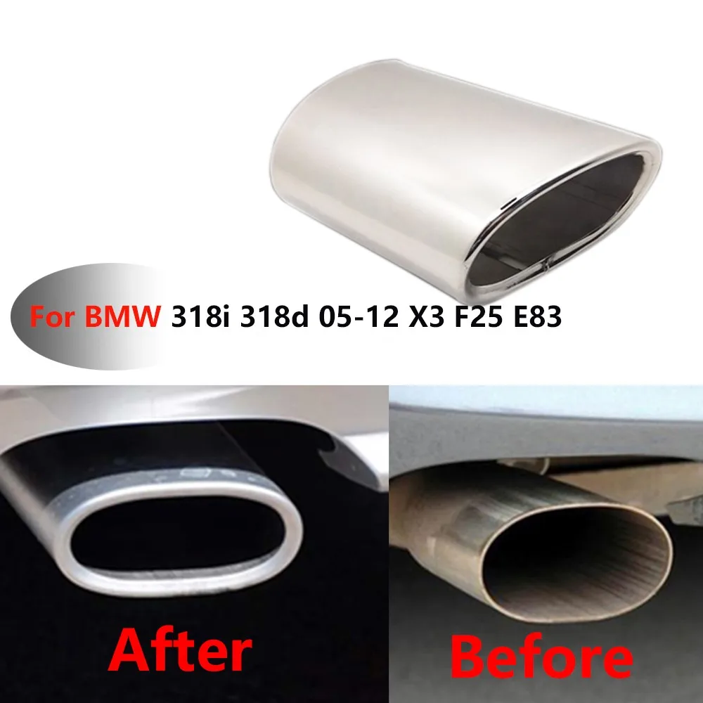 

Stainless Steel Car Exhaust Muffler Tip Pipes Cover FOR BMW 3 Series 318 E90 E91 320d 318d 318i E92 E93 X3 F25 20i 28i E83 2.0i